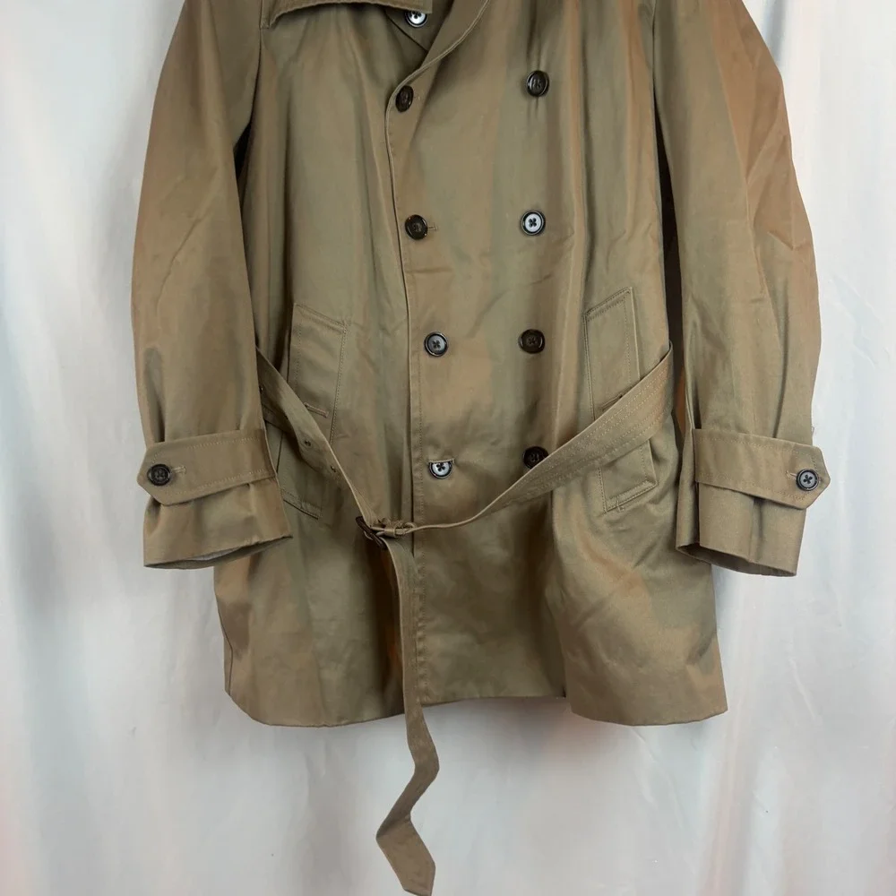 Banana Republic Mens Khaki Double Breasted Trench Coat Removable Liner SPR14 XL